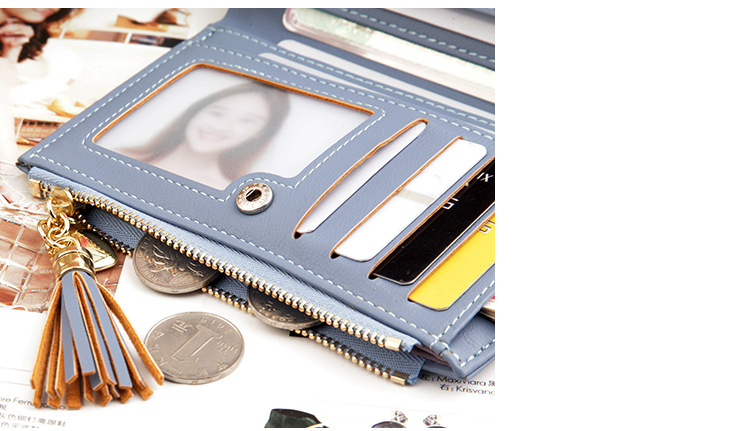 2021 High quality Short Women Wallets Zipper Tassel Wallet Soft Ladies Card Holder Slim Purse Female Wallet Small