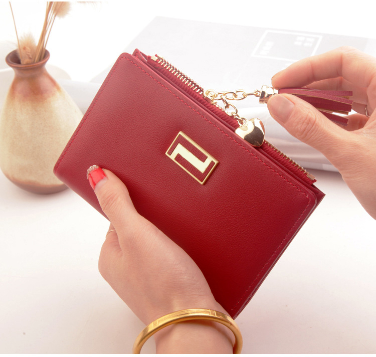2021 High quality Short Women Wallets Zipper Tassel Wallet Soft Ladies Card Holder Slim Purse Female Wallet Small