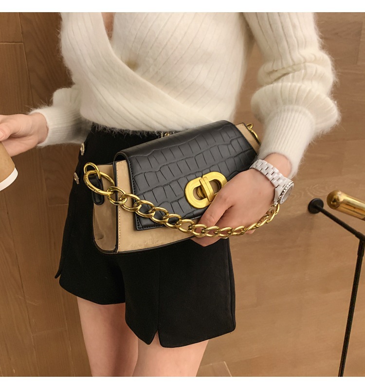 2021 High quality New Women Underarm Bags Fashion Vintage Black Houndstooth Purses Handbags Chain Casual Shoulder Bags