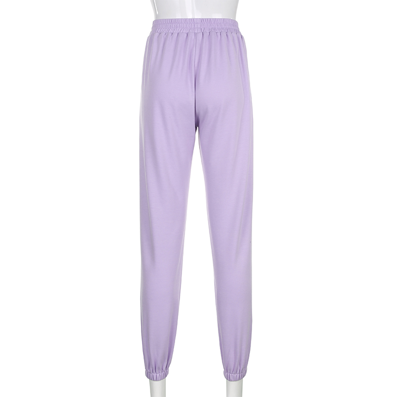 2021 High quality Fashion  Women Blue Purple Joggers Sweatpants High Waist Baggy Trousers