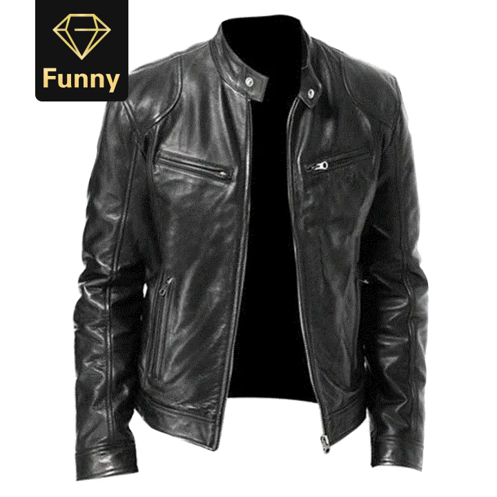 2021 High quality Male Leather Jacket Plus Size Black Brown Mens Stand Collar Coats Leather Jackets