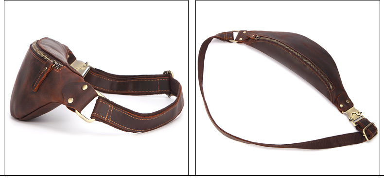 2021 High quality PU Leather Waist Packs For Men Travel Fanny Pack 120cm Belt Length Male Small Waist Bag For Phone