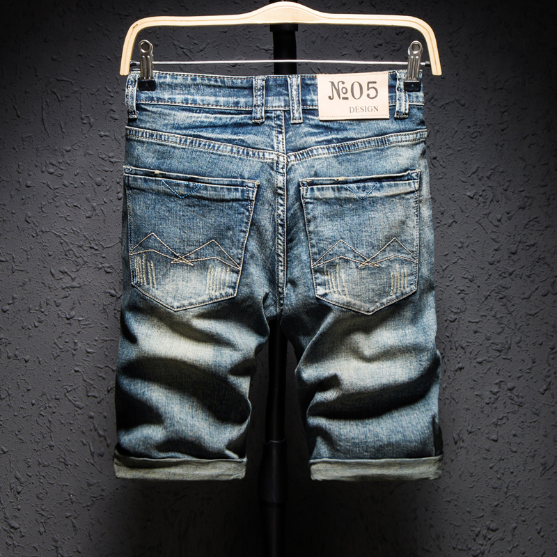 2021 High quality trend letter printing men's casual denim shorts summer new high-quality cotton retro jeans shorts