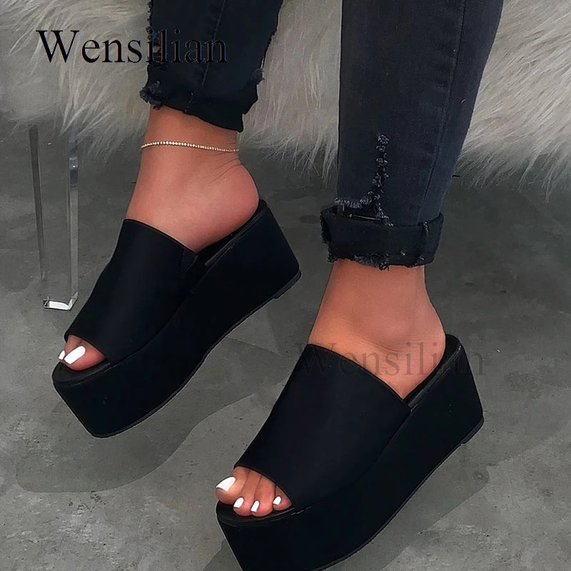 2021 High quality Platform Sandals Leopard High Heels Sandals Women Flats Shoes Woman Wedge Sandals New arrival