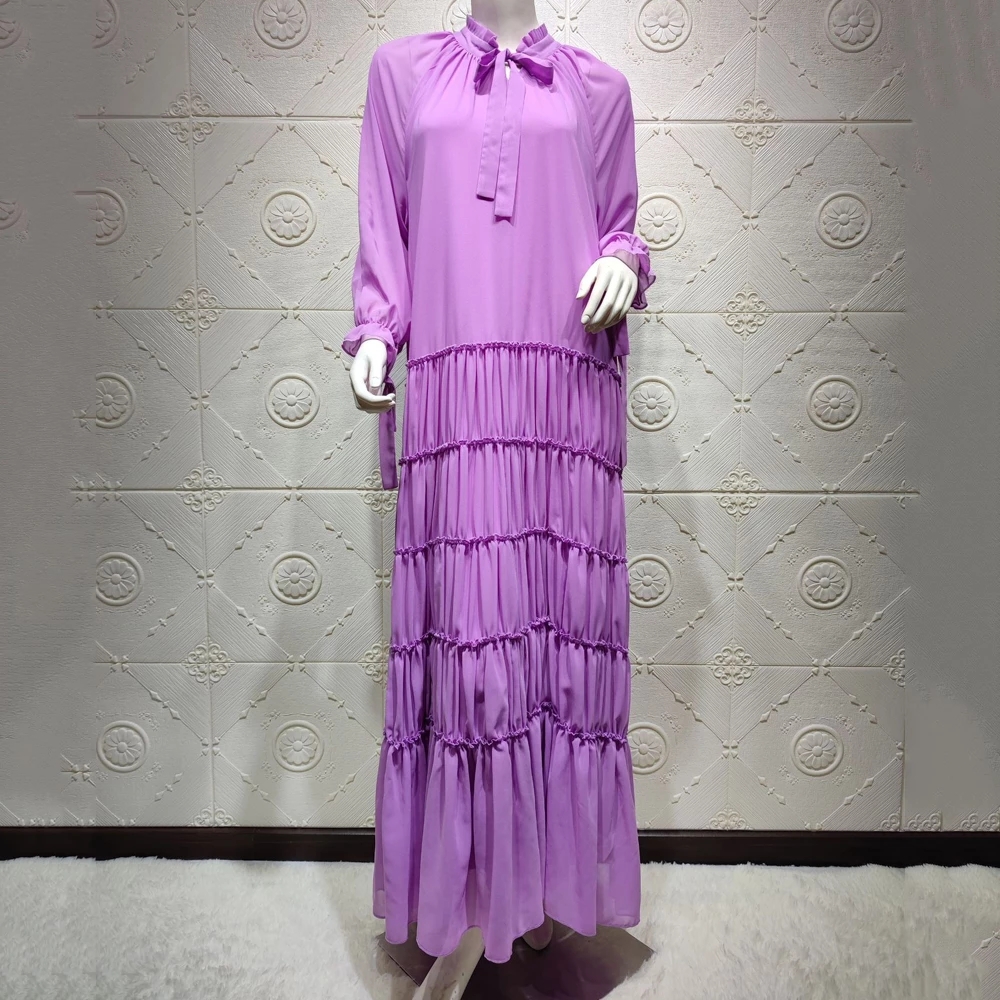 Fashion Chiffon dress Instagram style Turkish Malay Indonesian Muslim women&apos;s dress new arrival