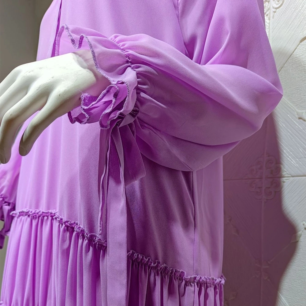 Fashion Chiffon dress Instagram style Turkish Malay Indonesian Muslim women&apos;s dress new arrival