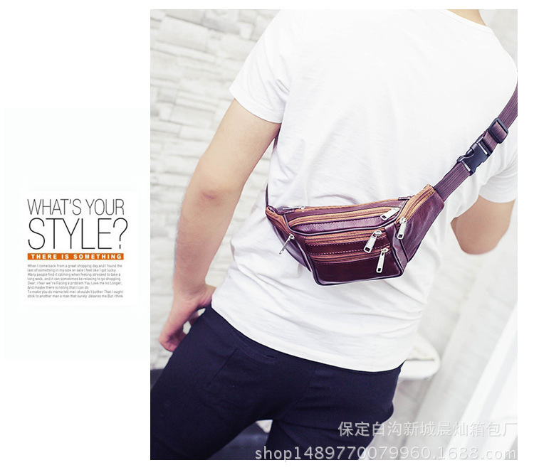 2021 High quality Unisex Outdoor Sports Leather Bum Bag Running Belt Waist Pack Belt Sport Bag