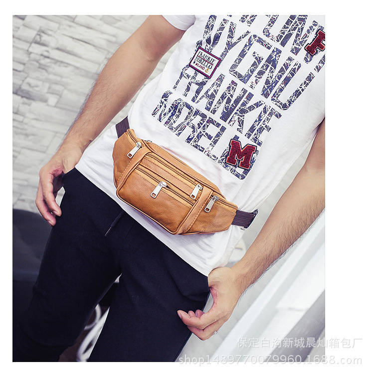 2021 High quality Unisex Outdoor Sports Leather Bum Bag Running Belt Waist Pack Belt Sport Bag