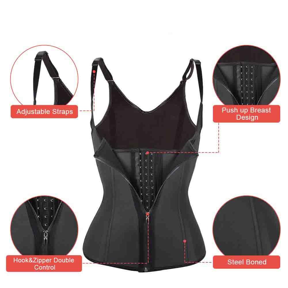2021 High quality Corset Latex Waist Trainer 6 Steel Bone Cinta Modeladora Vest Body Shaper Slimming Girdle Shapewear