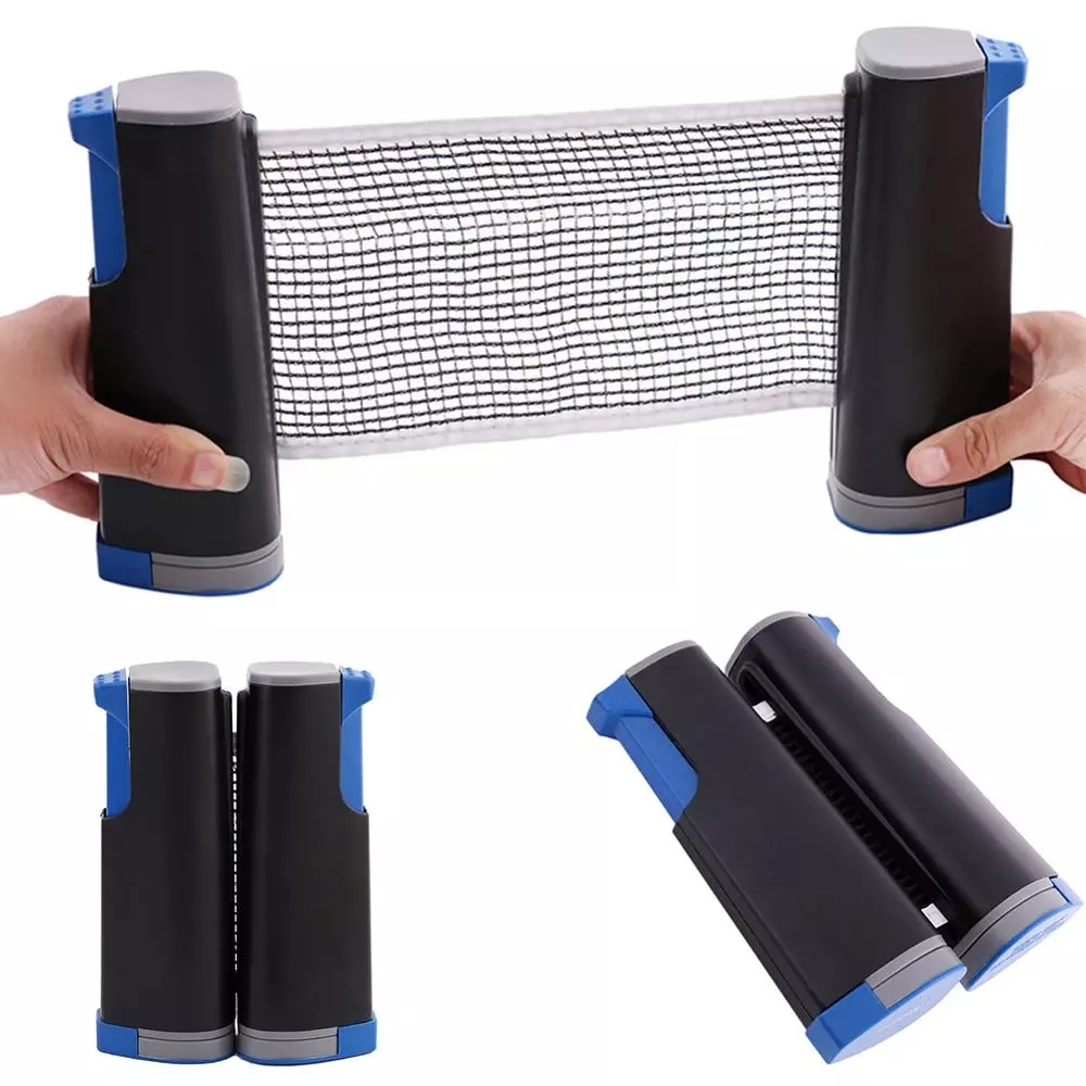 2pcs Portable Pen-hold Type Table Tennis Racket Set with Retractable Net and 3pcs Ping Pong Balls