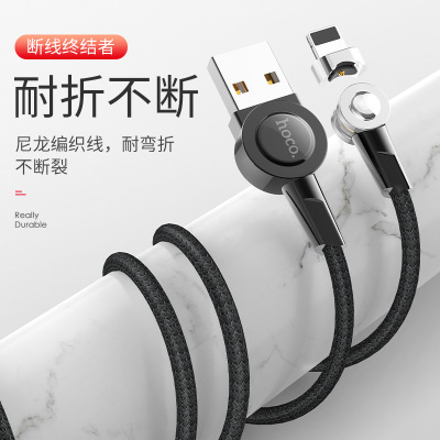 2021 High quality 180 Degree Cable 3A Fast Charging Micro USB TypeCharger Cable LED Wire