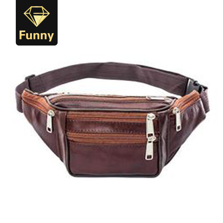 2021 High quality Unisex Outdoor Sports Leather Bum Bag Running Belt Waist Pack Belt Sport Bag