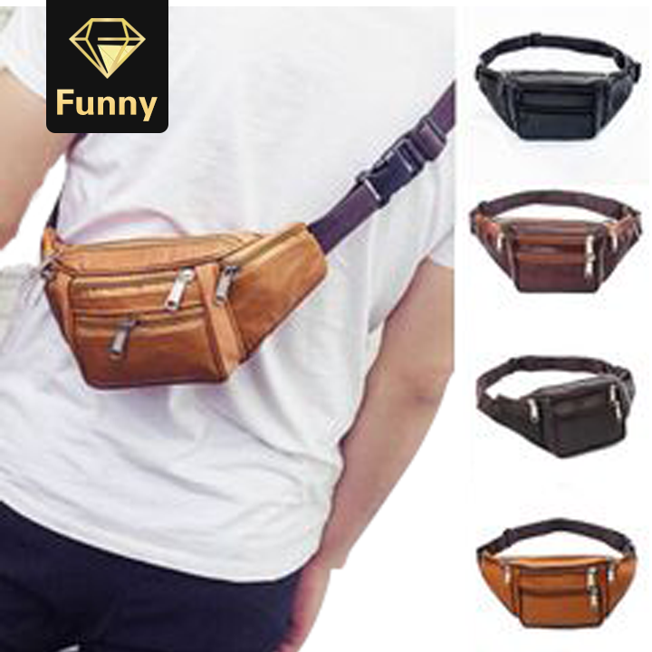 2021 High quality Unisex Outdoor Sports Leather Bum Bag Running Belt Waist Pack Belt Sport Bag