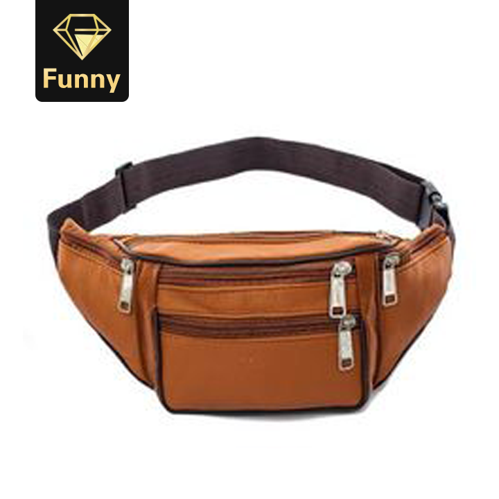 2021 High quality Unisex Outdoor Sports Leather Bum Bag Running Belt Waist Pack Belt Sport Bag