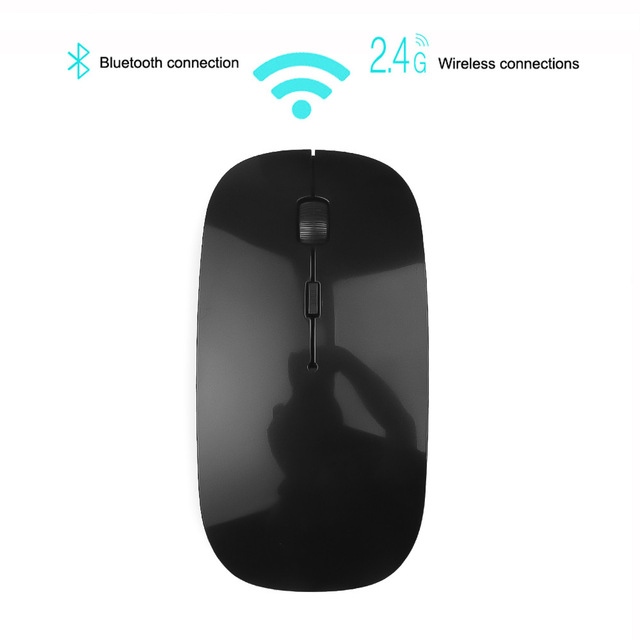 Wireless Dual Mode 2 In 1 Cordless Bluetooth 5.0 + 2.4Ghz Mouse Ergonomic Portable Optical Mice