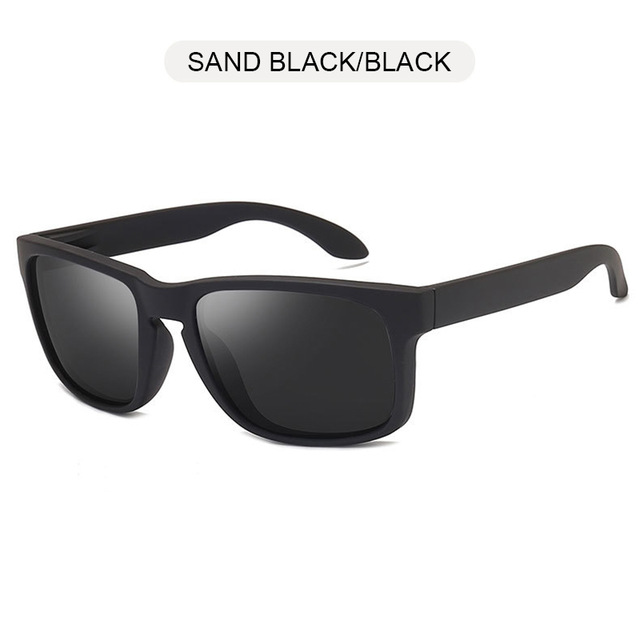 2021 High quality Fashion Square Polarized Sunglasses Men Vintage Plastic Male Sun Glasses Black Sport Shades