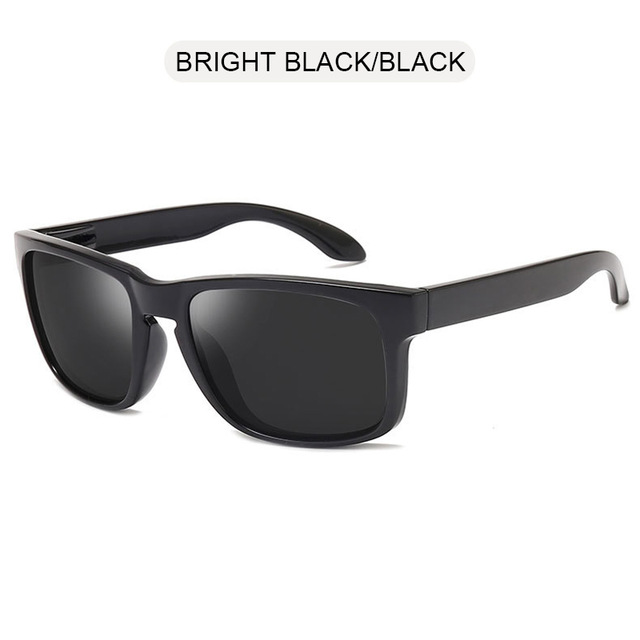 2021 High quality Fashion Square Polarized Sunglasses Men Vintage Plastic Male Sun Glasses Black Sport Shades