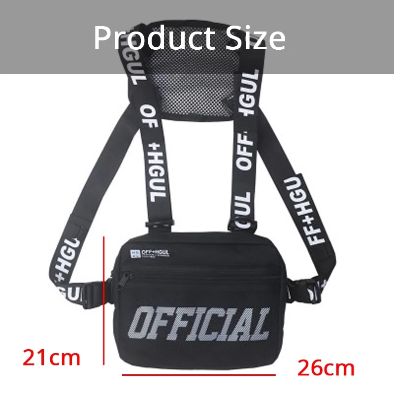 2021 High quality Men Bag Tactical Vest Hip Hop Style Crossbody Chest Bags Packs for Women   Fashion Punck Chest