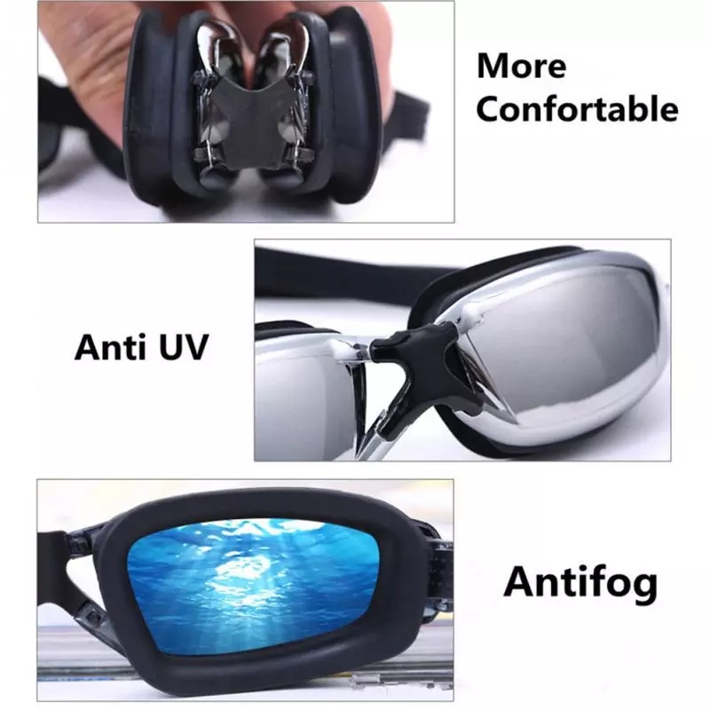 2021 High quality Anti-fog Swimming Goggles Adjustable Elastic Swimming Goggles Unisex Swimming Diving Glass