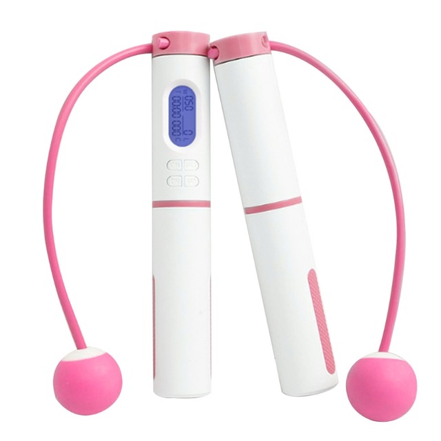 2021 High quality Cordless Steel Wire Skipping Rope with Count Display Professional Protable Fitness Weight-bearing