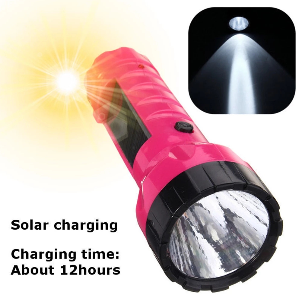 2021 High quality Outdoor Portable Solar Rechargeable Flashlight Direct Charging Hiking Bright Light Lantern Lamp