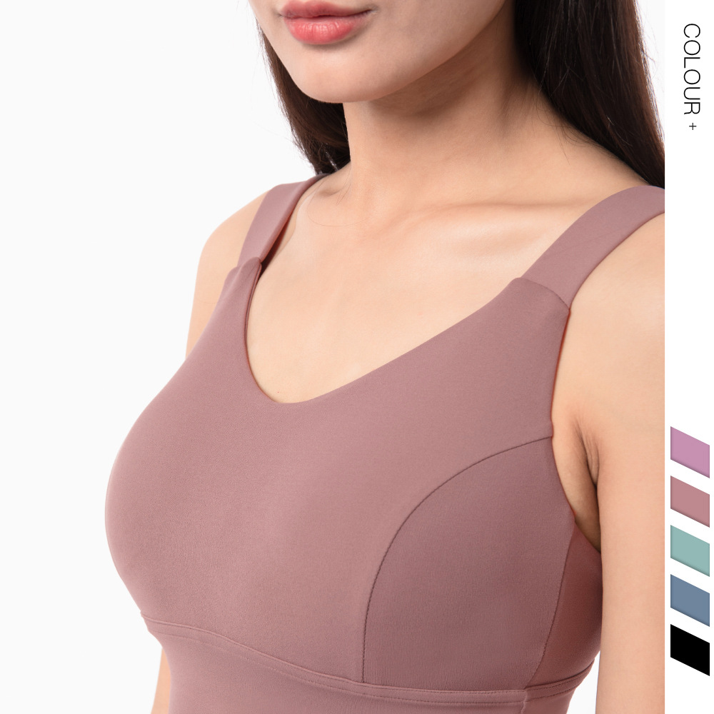 2021 High quality Sports Top With Push Up Training Solid Yoga Bra Padded High Support Impact Vest Fitness Tank Top