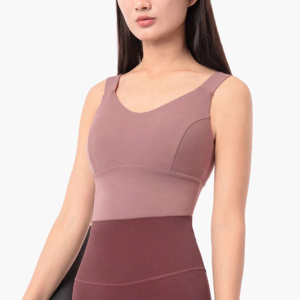 2021 High quality Sports Top With Push Up Training Solid Yoga Bra Padded High Support Impact Vest Fitness Tank Top