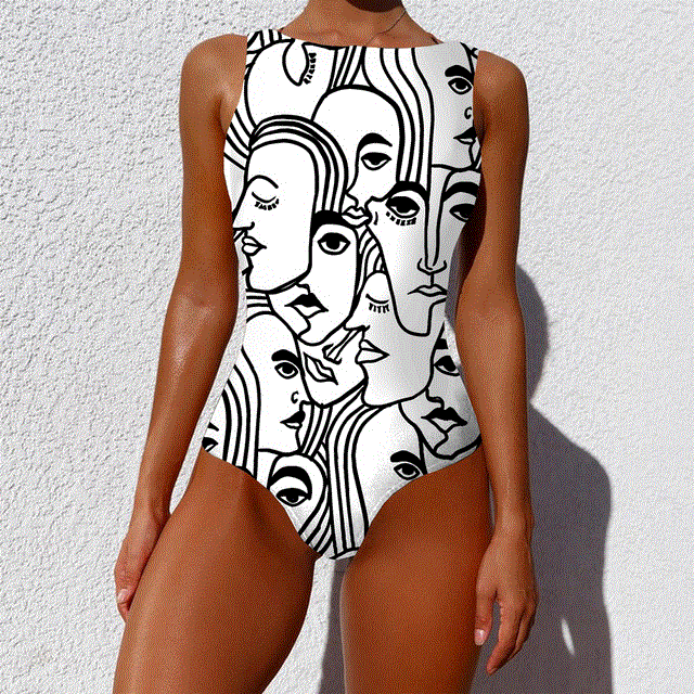 2021 High quality New Push Up Swimwear Women Vintage Retro Bathing Suits Bodysuit Beach Wear Backless Monokini