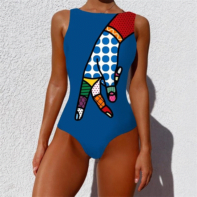 2021 High quality New Push Up Swimwear Women Vintage Retro Bathing Suits Bodysuit Beach Wear Backless Monokini