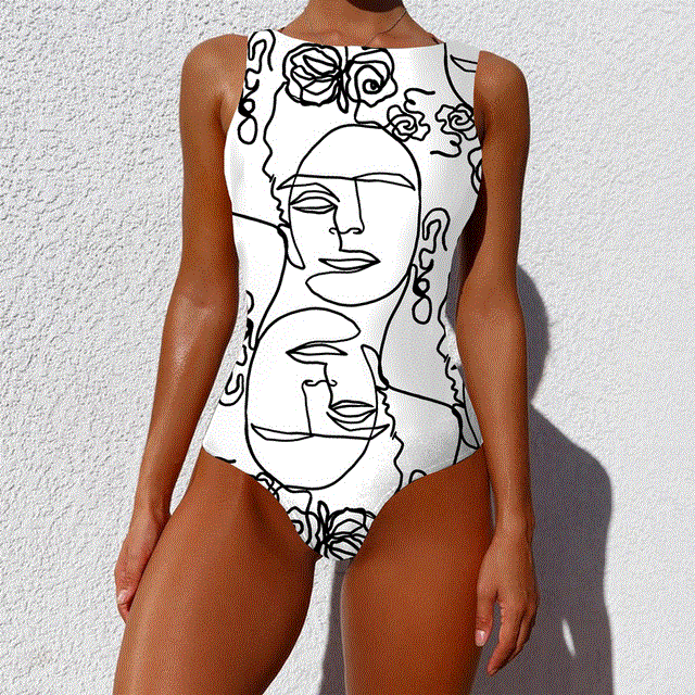 2021 High quality New Push Up Swimwear Women Vintage Retro Bathing Suits Bodysuit Beach Wear Backless Monokini