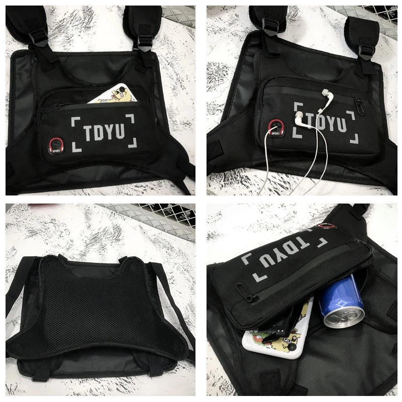 2021 High quality Unisex Chest Rig Bag Features Waistcoat Packs Streetwear Hip-hop Vest Tactical Chest Bag