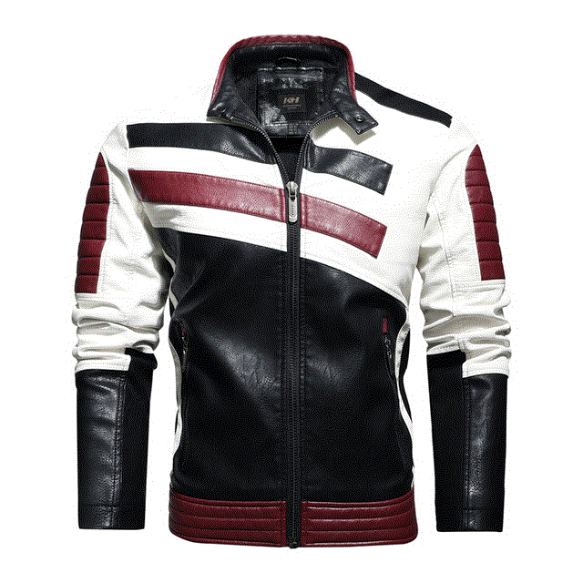 2021 High quality Motorcycle Pu Leather Jacket Men Stand Collar Mens Leather Jacket Business Casual Leather Jacket Men