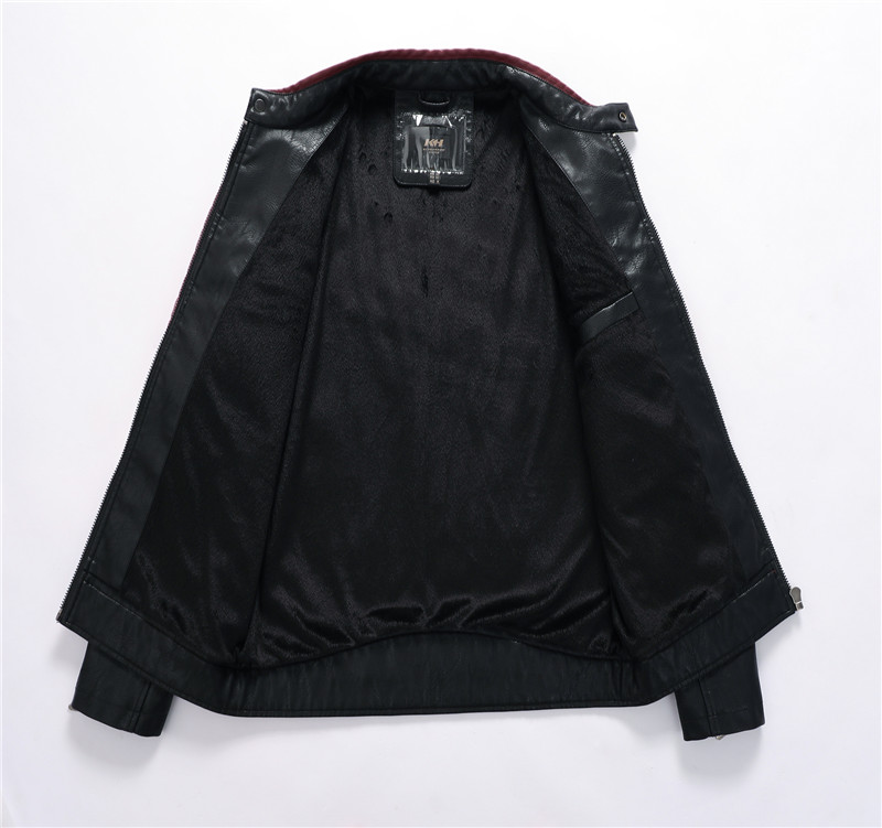 2021 High quality Motorcycle Pu Leather Jacket Men Stand Collar Mens Leather Jacket Business Casual Leather Jacket Men