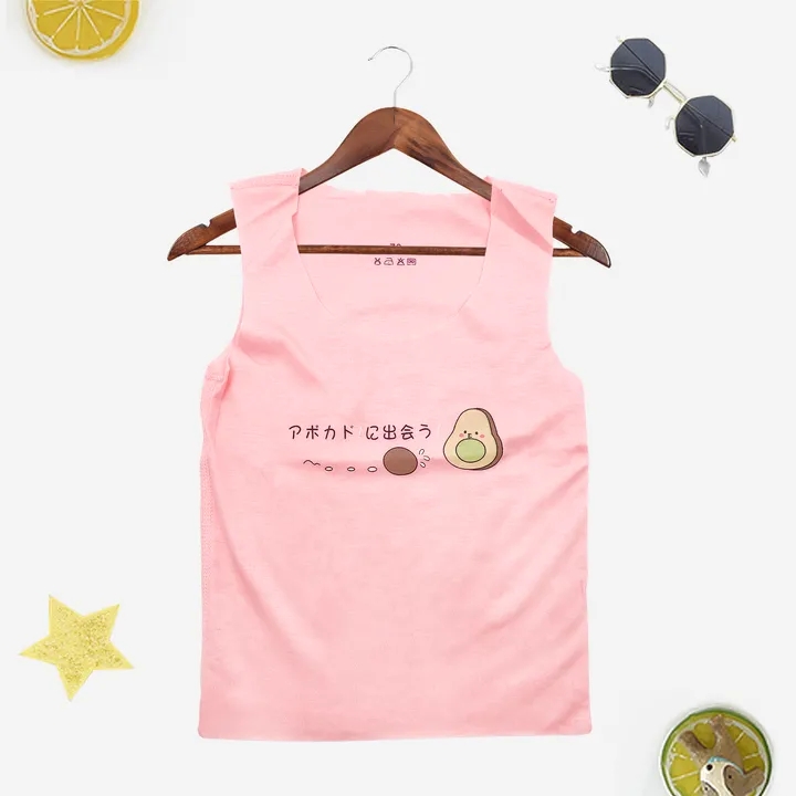 2021 High quality Hot Sale Fashion Undershirt Camisole Kids Underwear For Girls Summer Solid Cotton Toddler Boy Top