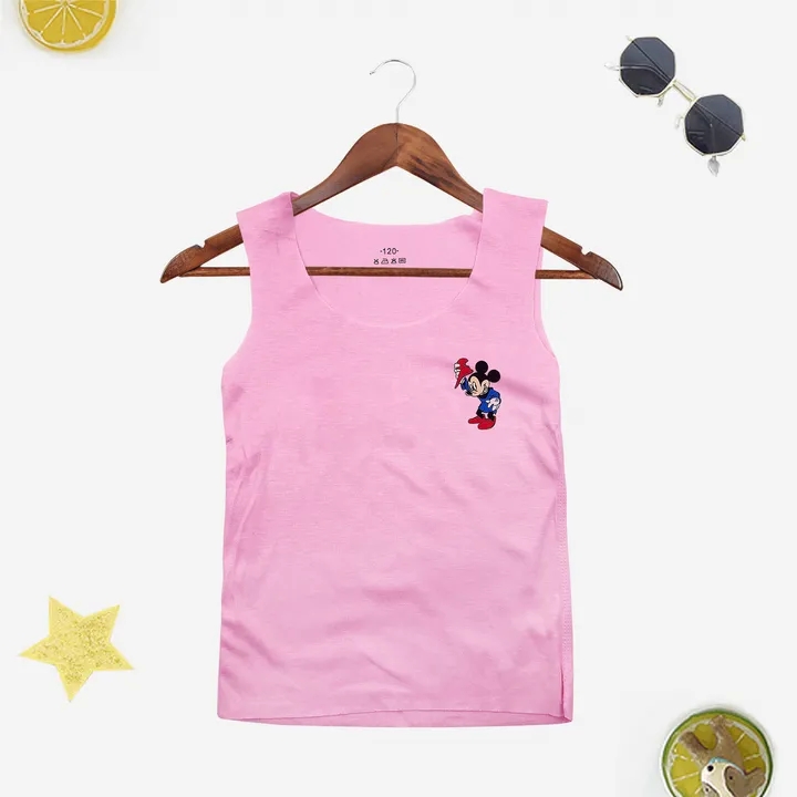 2021 High quality Hot Sale Fashion Undershirt Camisole Kids Underwear For Girls Summer Solid Cotton Toddler Boy Top