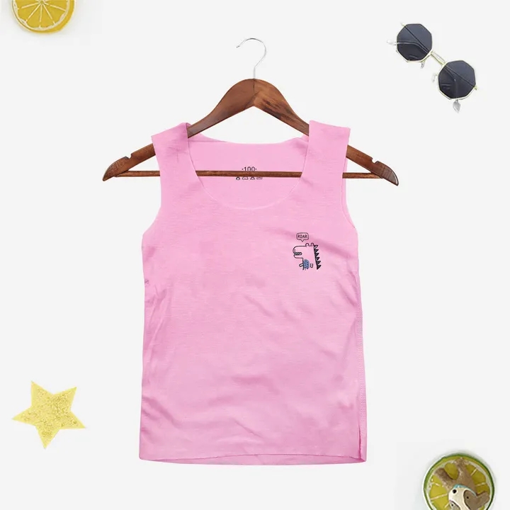 2021 High quality Hot Sale Fashion Undershirt Camisole Kids Underwear For Girls Summer Solid Cotton Toddler Boy Top