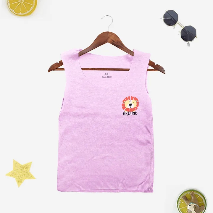 2021 High quality Hot Sale Fashion Undershirt Camisole Kids Underwear For Girls Summer Solid Cotton Toddler Boy Top