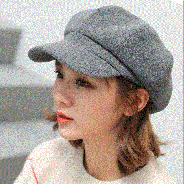 2021 High quality Beret Cap Hats Solid Autumn Winter Octagonal Cap Stylish Artist  Beret Hat Cap