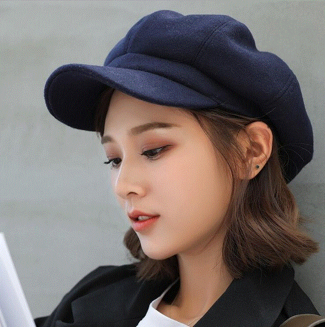 2021 High quality Beret Cap Hats Solid Autumn Winter Octagonal Cap Stylish Artist  Beret Hat Cap