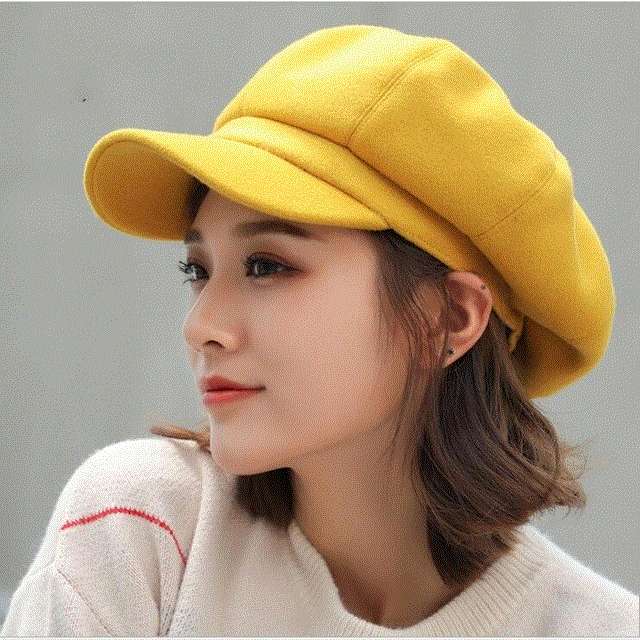 2021 High quality Beret Cap Hats Solid Autumn Winter Octagonal Cap Stylish Artist  Beret Hat Cap