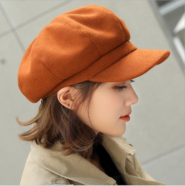 2021 High quality Beret Cap Hats Solid Autumn Winter Octagonal Cap Stylish Artist  Beret Hat Cap