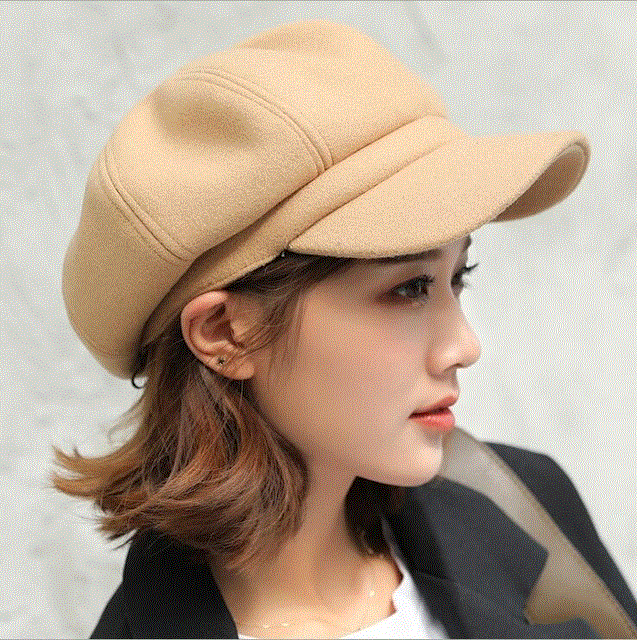 2021 High quality Beret Cap Hats Solid Autumn Winter Octagonal Cap Stylish Artist  Beret Hat Cap
