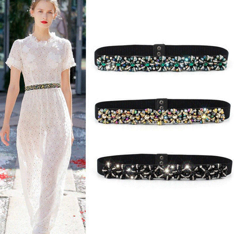 2021 High quality belt ceinture strass diamond western glitter dress belts
