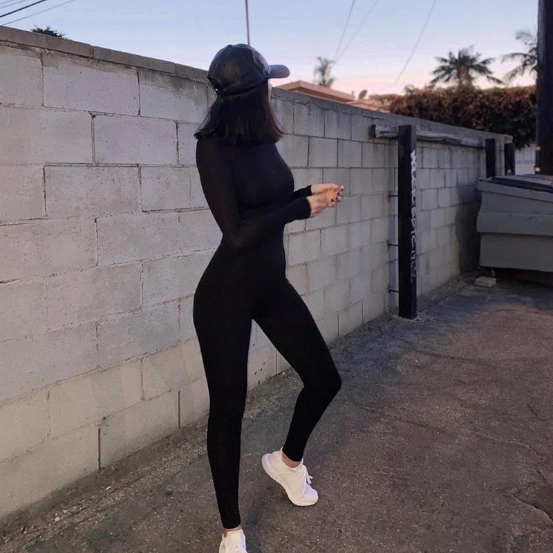 2021 High quality Women Yoga Jumpsuit Sports Gym Running Fitness Legging Pants Athletic Long Sleeve Workout Clothes
