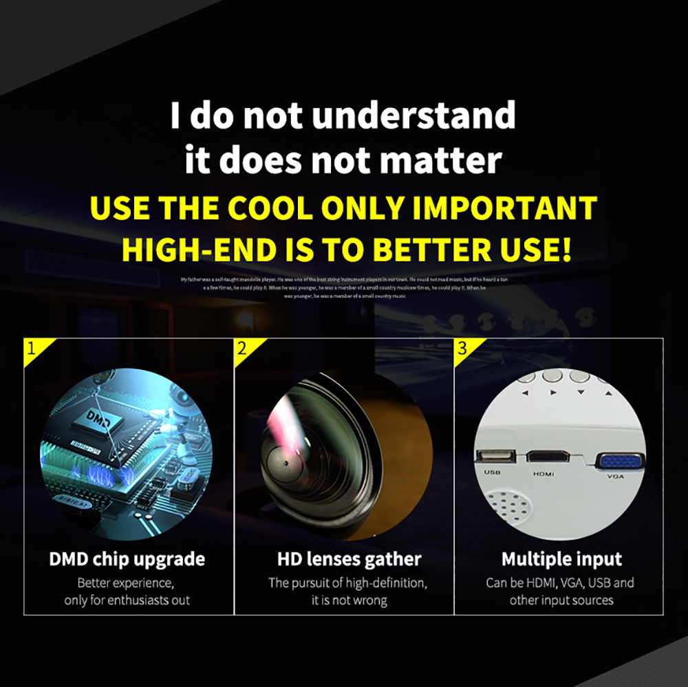 2021 High quality Home Theater Movie Video Portable Projector LED projector With HDMI Home HD 1080P Projector