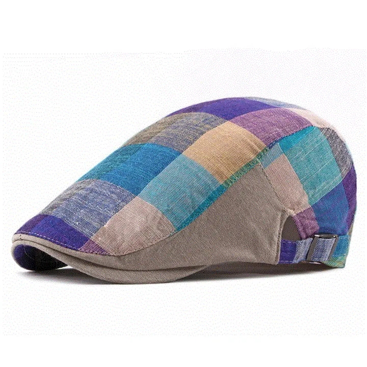 2021 High quality Spring Summer Berets Hats For Women Men Multicolor Plaid Herringbone Caps Duckbill Newsboy Cap