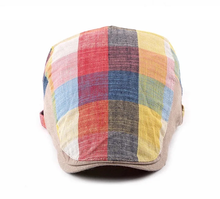 2021 High quality Spring Summer Berets Hats For Women Men Multicolor Plaid Herringbone Caps Duckbill Newsboy Cap