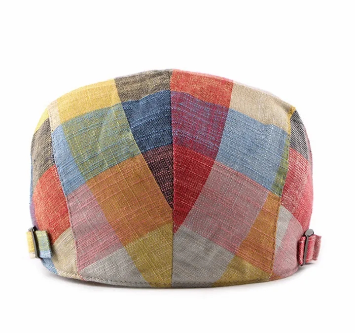 2021 High quality Spring Summer Berets Hats For Women Men Multicolor Plaid Herringbone Caps Duckbill Newsboy Cap