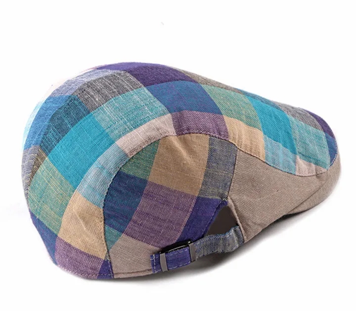 2021 High quality Spring Summer Berets Hats For Women Men Multicolor Plaid Herringbone Caps Duckbill Newsboy Cap