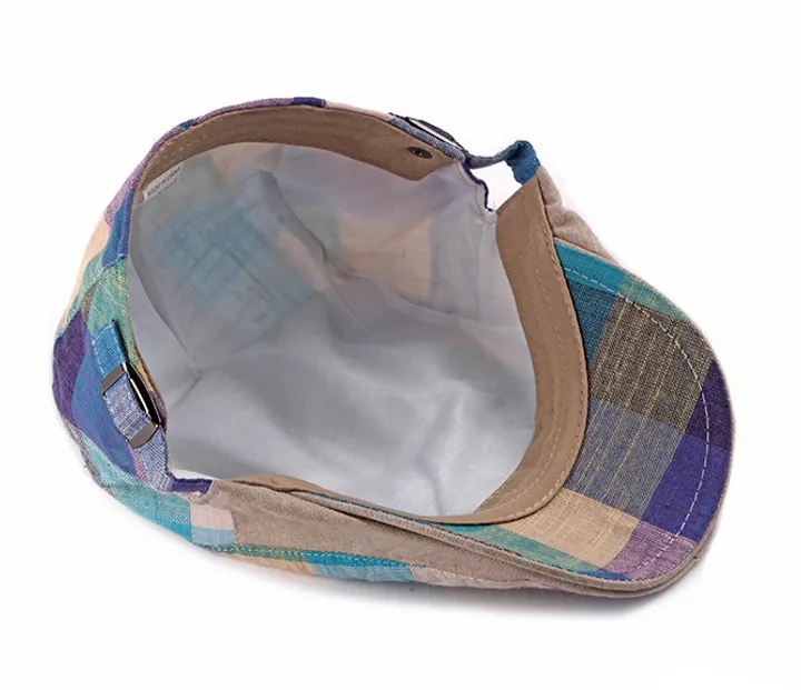 2021 High quality Spring Summer Berets Hats For Women Men Multicolor Plaid Herringbone Caps Duckbill Newsboy Cap